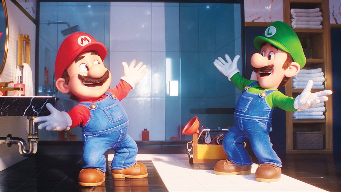 THE SUPER MARIO BROS. MOVIE, from left: Mario (voice: Chris Pratt), Luigi (voice: Charlie Day).